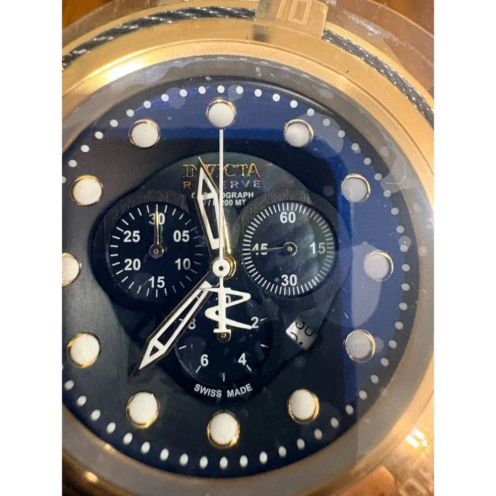 Invicta Reserve Bolt Zeus 12737 Swiss Chronograph Gold Black 53mm Watch